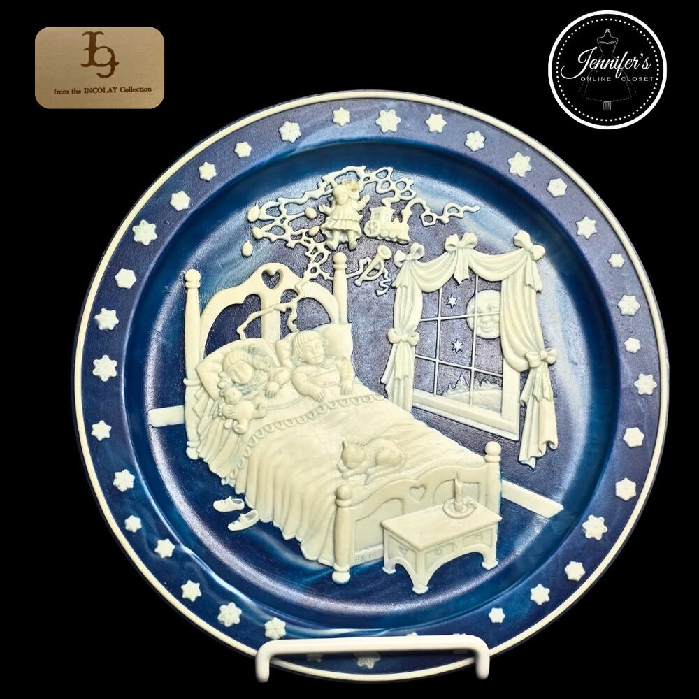 Incolay Studios "With Visions of Sugarplums" Vintage 3D Collectors Plate